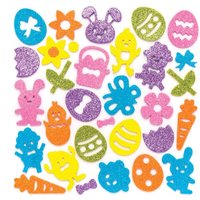 Glitzernde Moosgummi-Aufkleber Ostern (pro Set 100) Bastelbedarf zu Ostern
