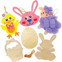 Ostern Holzdekorationen (pro Set 12) Bastelbedarf zu Ostern – günstig kaufen