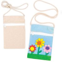 5 x Baumwoll-Schultertaschen Stoffmalerei