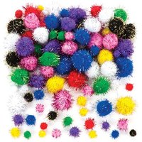 Glitzer-Pompons (pro Set 100) Bastelmaterial