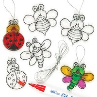 Mini-Suncatcher-Anhänger Insekten (pro Set 12) Bastelsets