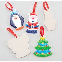 Keramik-Weihnachtsbaumschmuck (pro Set 6) Bastelaktivitäten zu Weihnachten