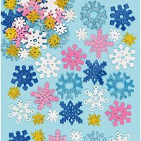 Glitzernde Moosgummi-Aufkleber Schneeflocken (pro Set 120) Bastelbedarf zu Weihnachten