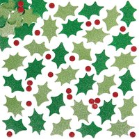 Glitzernde Schaumsticker - Mistelblätter & Beeren (pro Set 200) Bastelbedarf zu Weihnachten