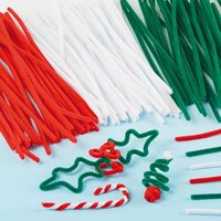 Großpackung Pfeifenreiniger in Weihnachtsfarben (pro Set 100) Bastelbedarf zu Weihnachten