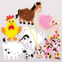 Bauernhof Bommel Sets (pro Set 5) Bastelsets