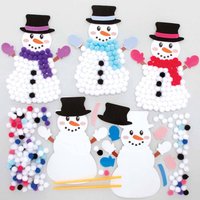 Schneemann Bastelsets mit Bommeln (pro Set 5) Bastelaktivitäten zu Weihnachten