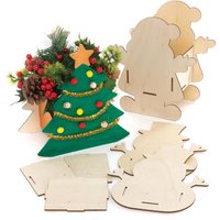 Weihnachts-Blumentopfset aus Holz (pro Set 3) Bastelaktivitäten zu Weihnachten