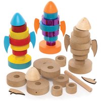Raketen Bastelset aus Holz (pro Set 2) Basteln mit Holz