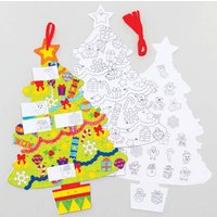 Weihnachtsbaum Adventskalender zum Ausmalen (pro Set 5) Bastelaktivitäten zu Weihnachten