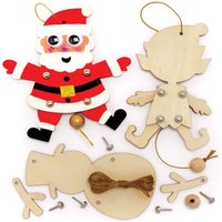 Weihnachtliches Handpuppen-Set aus Holz (pro Set 5) Bastelaktivitäten zu Weihnachten