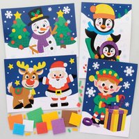 Weihnachtliche Mosaikbilder (pro Set 4) Bastelaktivitäten zu Weihnachten