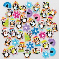 Pinguin Moosgummi-Aufkleber (pro Set 200) Bastelbedarf zu Weihnachten