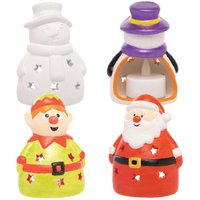 Weihnachts-Teelichthalter aus Keramik (pro Set 3) Bastelaktivitäten zu Weihnachten