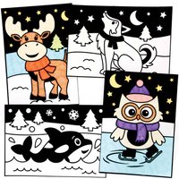 Arktische Freunde- Samtbilder zum Ausmalen (pro Set 10) Bastelaktivitäten zu Weihnachten