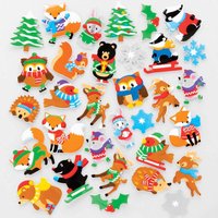 Winterwald Moosgummi-Aufkleber (pro Set 200) Bastelbedarf zu Weihnachten