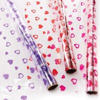 Geschenkfolie mit Herzmotiven (pro Set 3) Bastelmaterial
