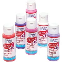 Rote, rosa und lila gießende Acrylfarbe (pro Set 6) Farben