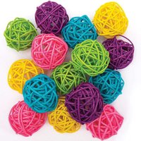Rattankugeln in Regenbogenfarben (pro Set 15) Bastelbedarf Natumaterialien