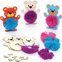 Teddybär Bommel-Sets aus Holz (pro Set 3) Basteln mit Holz – günstig kaufen