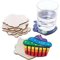 Muffin Holzuntersetzer (pro Set 10) Bastelblanks & Basen