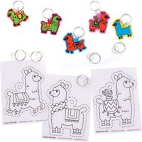 Lama Schlüsselanhänger aus Schrumpfplastik (pro Set 10) Bastelsets