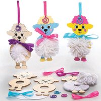 Osterlamm Holz Pom Pom Bausätze (pro Set 3) Bastelaktivitäten zu Ostern