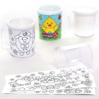 Ostertassen zum Ausmalen (pro Set 3) Bastelaktivitäten zu Ostern