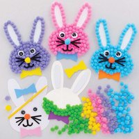 Bastelsets mit Häschen und Bommel (pro Set 5) Bastelaktivitäten zu Ostern