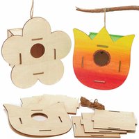 Vogelhaus Blumen aus Holz (pro Set 2) Basteln mit Holz