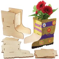 Blumentopf Gummistiefel aus Holz (pro Set 3) Basteln mit Holz