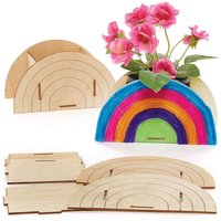Blumentopf Regenbogen aus Holz (pro Set 3) Basteln mit Holz