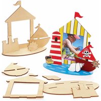 Bilderrahmen Am Meer aus Holz (pro Set 4) Basteln mit Holz