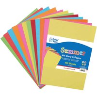 A4 Karton & Papier Sommerfarben, 100 Blatt (pro Set 100) Bastelbedarf Pappe & Papier