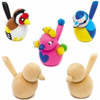 Vögel aus Holz (pro Set 6) Basteln mit Holz