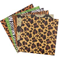 Papier mit Dschungeltiermotiven (pro Set 48) Bastelbedarf Pappe & Papier