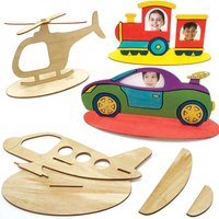 Verkehrsmittel Fotorahmen Bastelsets aus Holz (pro Set 4) Basteln mit Holz