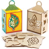 Herbstliches Holzlaternen Bastelset (pro Set 3) Basteln mit Holz