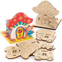 Feenhaus Teelichthalter aus Holz (pro Set 3) Bastelaktivitäten zu Weihnachten