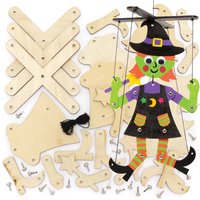 Hexen Marionette Bastelset aus Holz (pro Set 3) Halloween-Basteleien