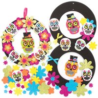 Totenkopf Mix & Match Kranz- Bastelsets (pro Set 3) Halloween-Basteleien