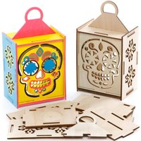 Totenkopf Holzlaternen Set (pro Set 3) Halloween-Basteleien