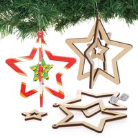 Stern Dekorationssets aus Holz (pro Set 4) Bastelaktivitäten zu Weihnachten