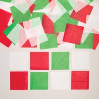 Kleine Quadrate aus Seidenpapier in Weihnachtsfarben (pro Set 3000) Bastelbedarf zu Weihnachten