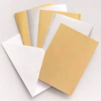 Grußkarten in Metallic Gold & Silber (pro Set 12) Bastelbedarf Pappe & Papier