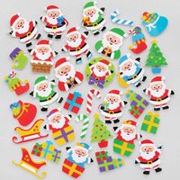 Weihnachtsmann-Aufkleber aus Moosgummi (pro Set 200) Bastelbedarf zu Weihnachten
