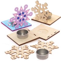 Schneeflocken Teelichthalter aus Holz (pro Set 4) Bastelaktivitäten zu Weihnachten