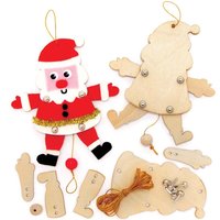 Weihnachtsmann Holzpuppenset (pro Set 5) Bastelaktivitäten zu Weihnachten