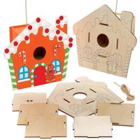 Lebkuchen-Vogelhaus Bastelset aus Holz (pro Set 2) Bastelaktivitäten zu Weihnachten