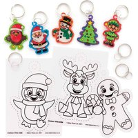 Weihnachtliche Schlüsselanhänger aus Schrumpfplastik (pro Set 8) Bastelaktivitäten zu Weihnachten